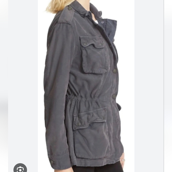 Free People Surplus Military Casual Jacket Army Cargo Distressed Wash Grey (S) - Picture 4 of 4